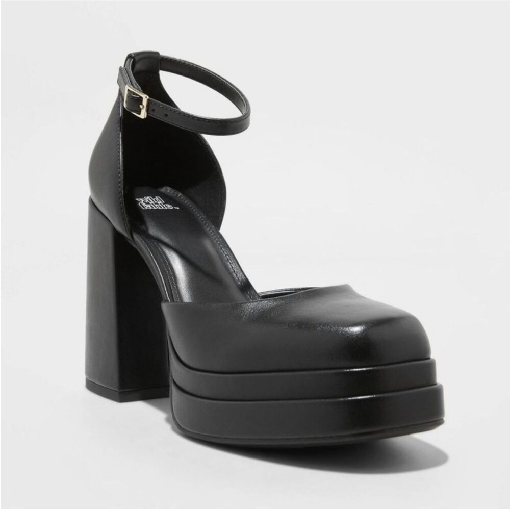 Wild Fable Black Platform Block Heel Shoes